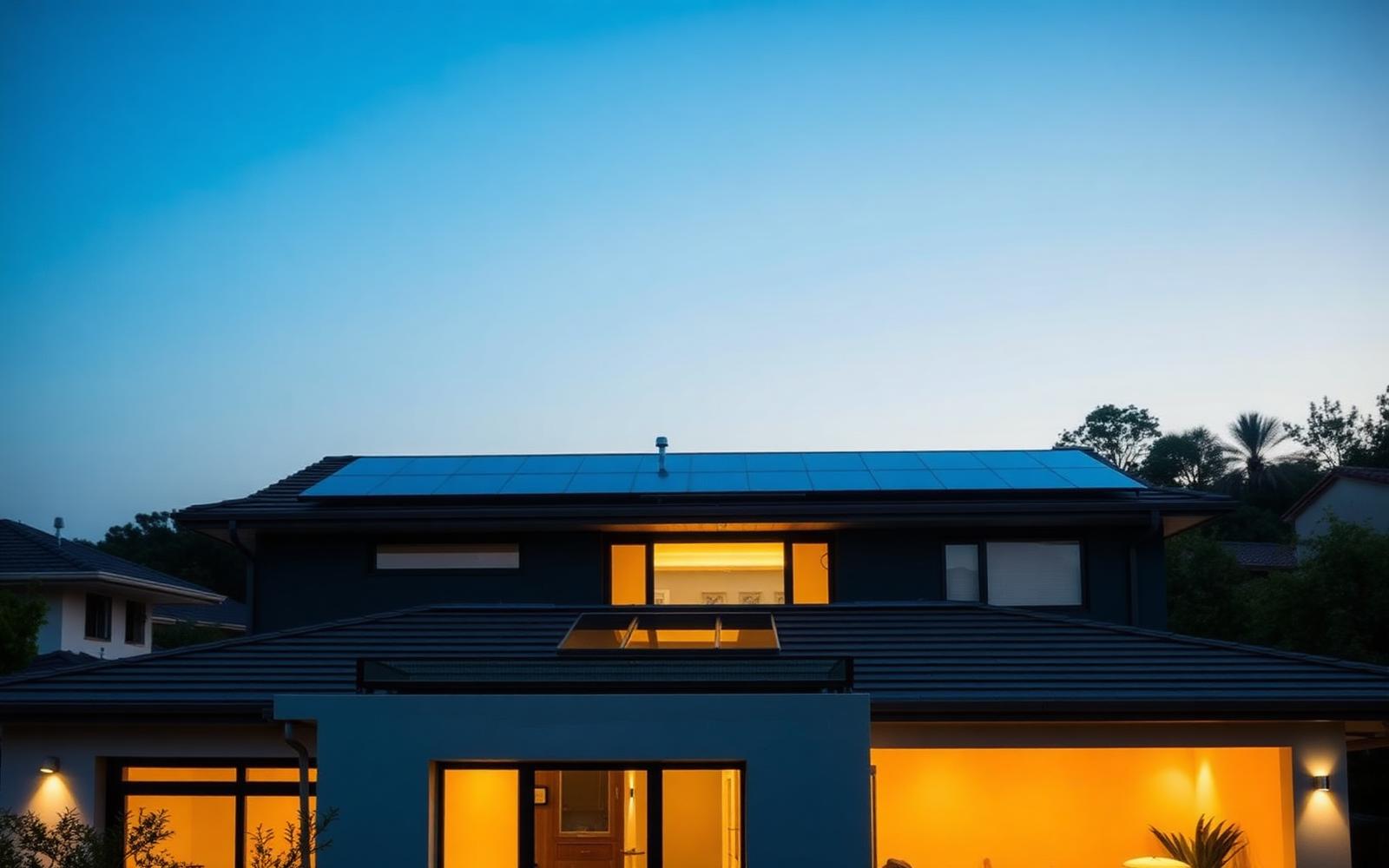 Residência moderna com energia solar
